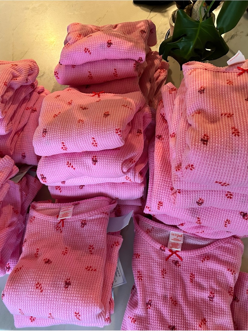 Cat & Jack Girls Thermal Pajama Lot – Candy Cane New With Tags
